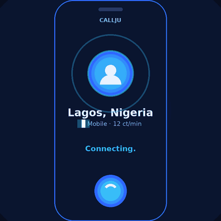 A Callju international call connecting to Lagos, Nigeria